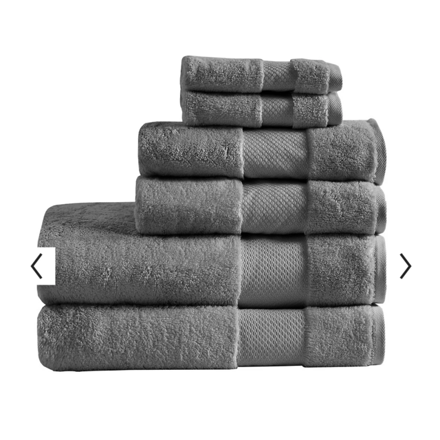 Madison Park 6-piece Turkish Bath Towel Set - Charcoal
