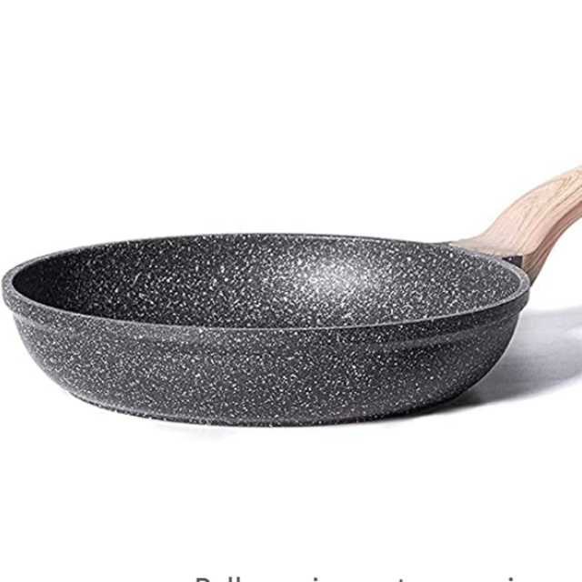 CAROTE Nonstick Frying Pan Skillet,9.5" Non Stick Granite Fry Pan Egg Pan Omelet Pans, Stone Cookware Chef's Pan, PFOA Free (Classic Granite, 9.5-Inch)