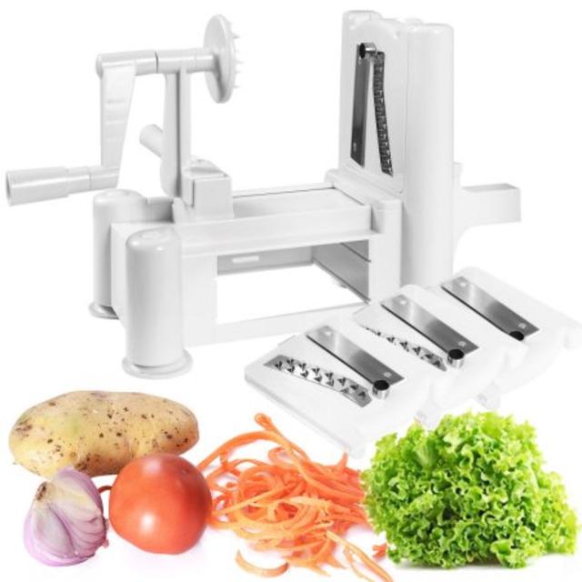 Costway Tri-blade Plastic Spiral Vegetable Slicer Spiralizer Cutter Kitchen