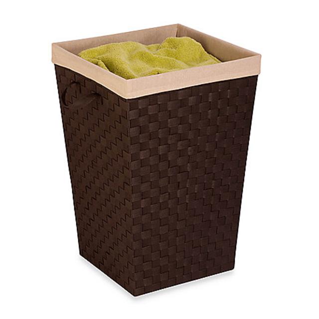Honey-Can-Do® Double Woven Hamper with Liner in Espresso Brown
