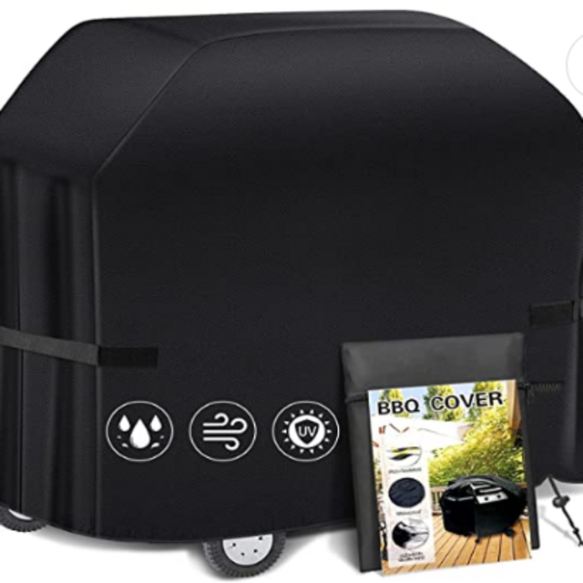 Grill Cover, BBQ Cover 58 inch,Waterproof BBQ Grill Cover,UV Resistant Gas Grill Cover,Durable and Convenient,Rip Resistant,Black Barbecue Grill Covers,Fits Grills of Weber,Brinkmann etc