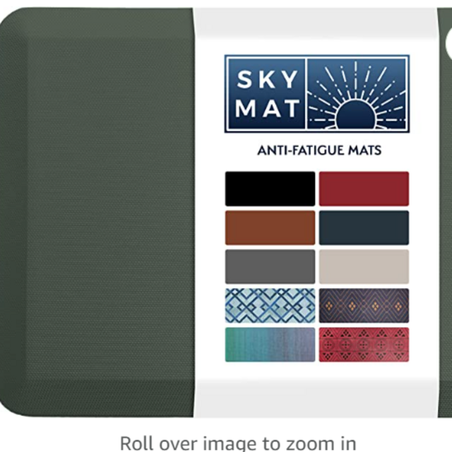 Sky Solutions Anti Fatigue Mat - 3/4" Cushioned Kitchen Rug and Standing Desk Mat & Garage - Non Slip, Waterproof and Stain Resistant (20" x 39", Light Mute Green)