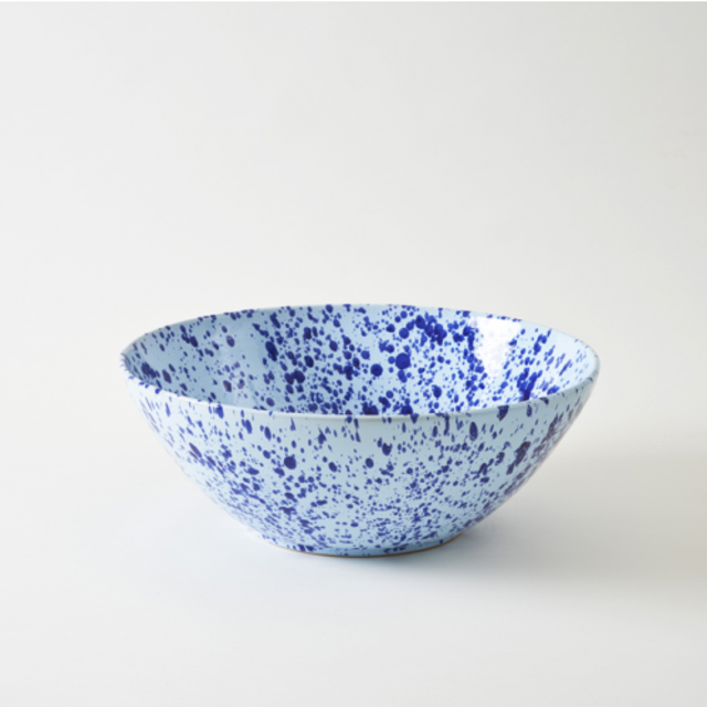Blue on Blue 18 Inch Splatterware Serving Bowl