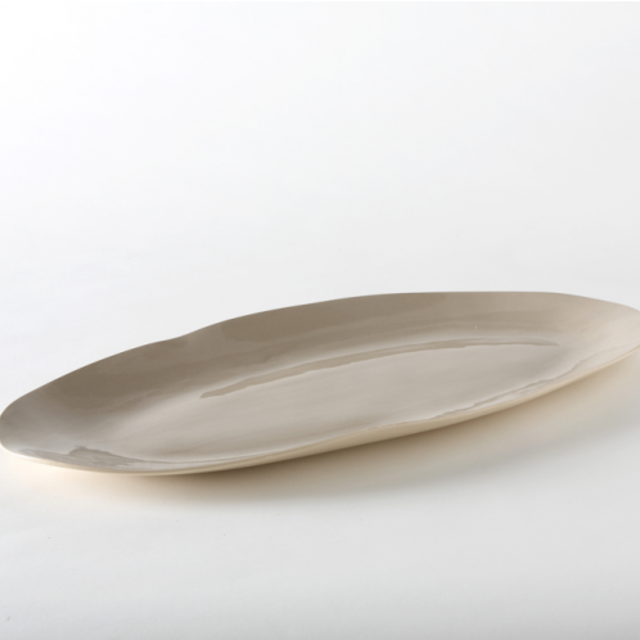 Brickett Davda Collection: Taupe Oval Platter