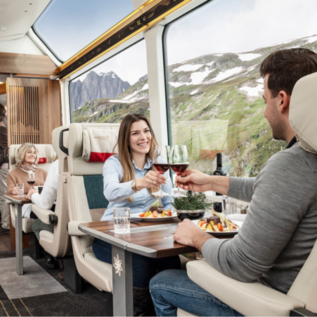 Scenic Train Ride Through the Swiss Alps