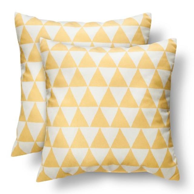 Room Essentials™ 2-Piece Printed Suede Triangle Pillows(18x18")