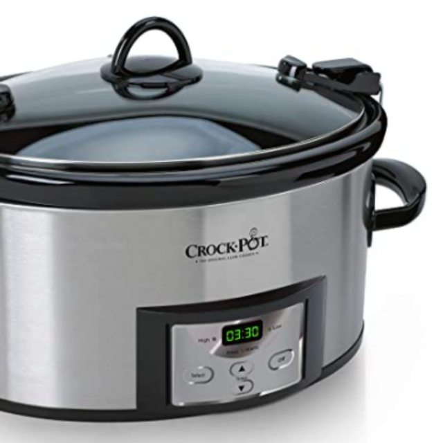Crock-Pot SCCPVL610-S-A 6-Quart Cook & Carry Programmable Slow Cooker with Digital Timer, Stainless Steel