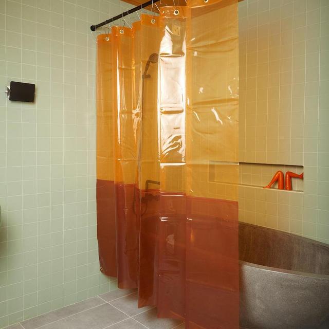 Orange/Amber Orient Sun Shower Curtain