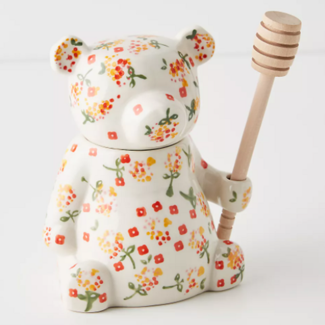 Floral Bear Honey Pot