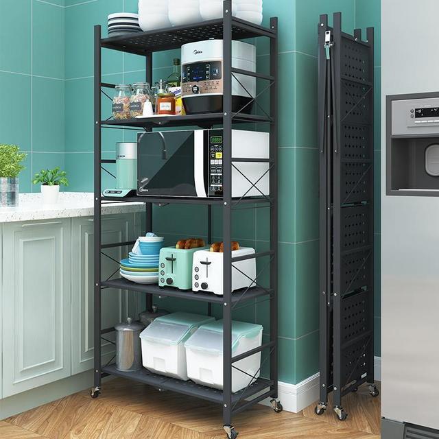 Carbon Steel Kitchen Shelf Floor - Standing Multi-Layer Foldable Kitchen Rack Organizer By CN