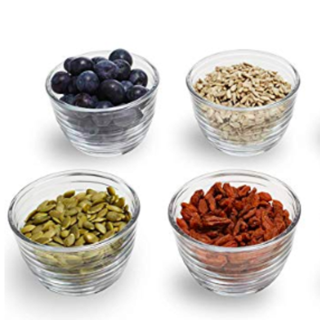 Libbey Small Glass Bowls with Lids, 6.25 ounce, Set of 8