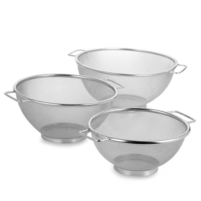 Stainless Steel Mesh Colanders (Set of 3)