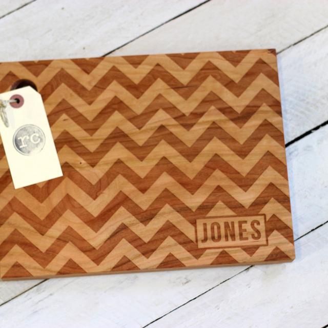 Personalized Chevron Cutting Board