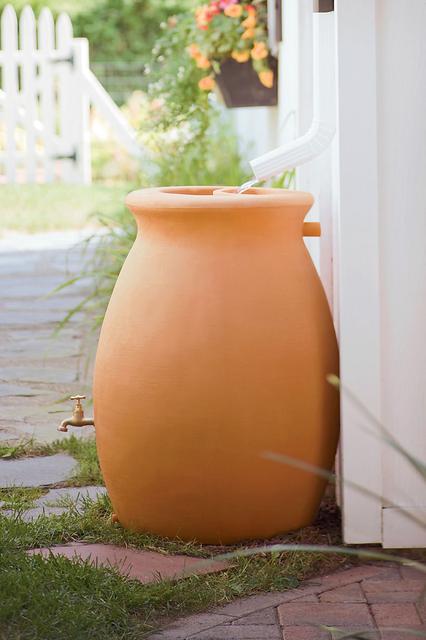 Rain Barrel - collects rain to water our garden