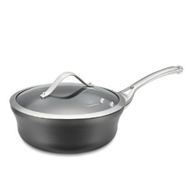 Calphalon Shallow Sauce Pan, 2 1/2-quart, Black