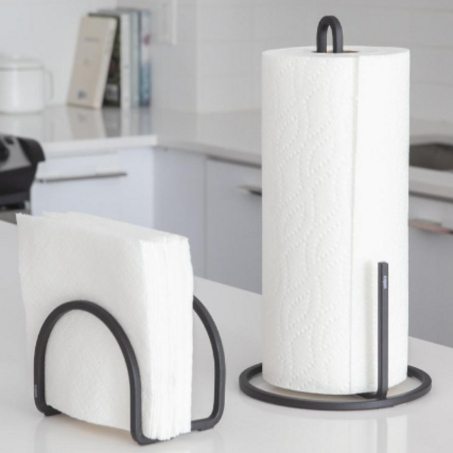 Umbra Squire Napkin Holder and Paper Towel Holder for Kitchen, Black