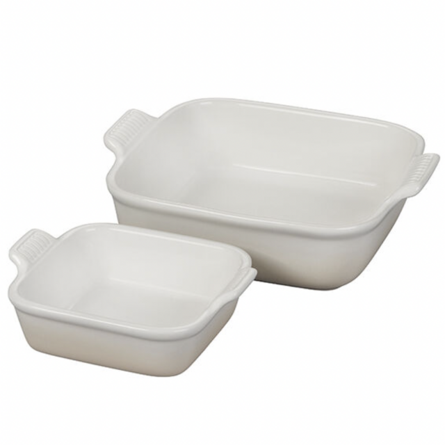 Heritage Square Baking Dishes, Set of 2 (Meringue)