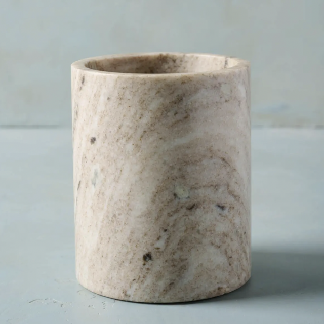 Warm Marble Utensil Crock