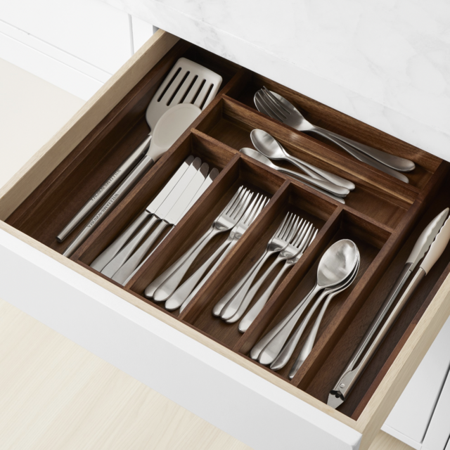 Hold Everything Expandable In-drawer Organizer, Walnut Finish