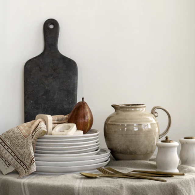 Brown Stoneware Pitcher