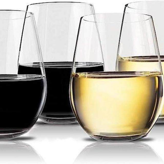Vivocci Unbreakable Elegant Stemless Wine Glasses 20 oz | 100% Tritan Heavy Base | Shatterproof Glassware | Ideal For Cocktails & Scotch | Perfect For Homes & Bars | Dishwasher-Proof, Set of 4