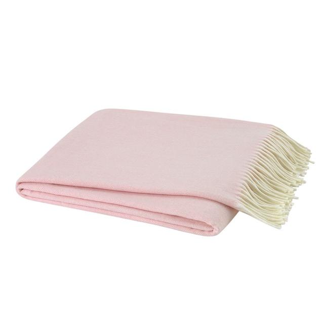 Gia Italian Herringbone Throw, Cherry Blossom