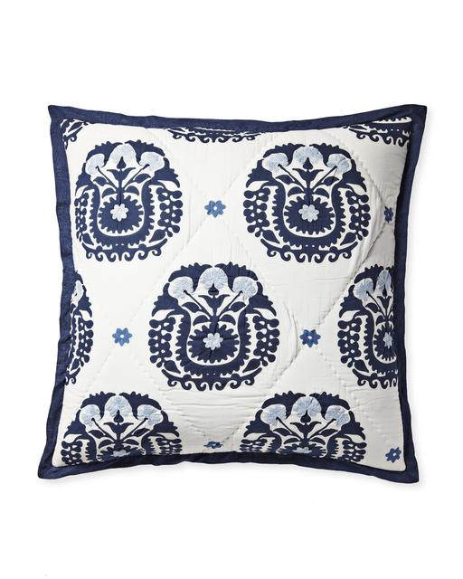 Suzani Quilted Shams [Euro-Navy]