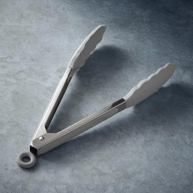 Open Kitchen by Williams Sonoma Grey Silicone 9-Inch Tongs