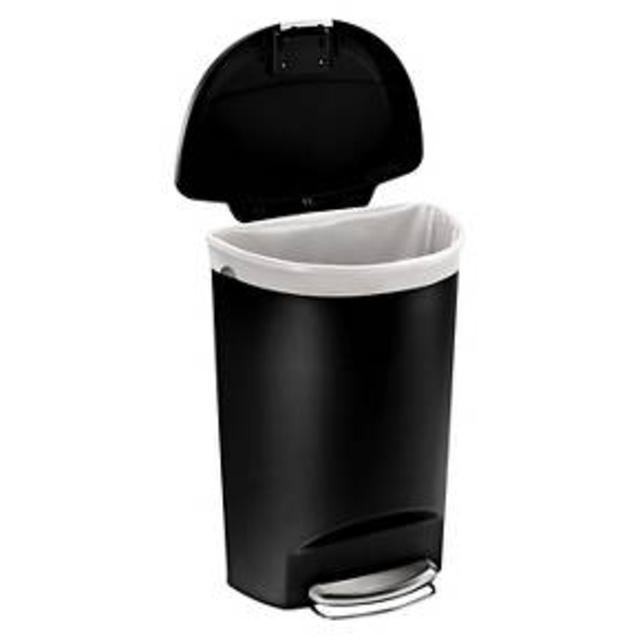 Product description page - simplehuman studio 50 Liter Plastic Semi-Round Step Trash Can - Black