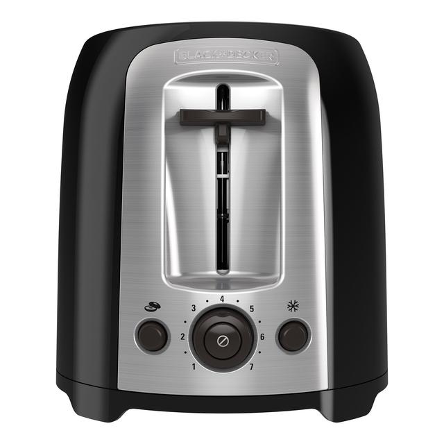 BLACK+DECKER TR1278B 2-Slice Toaster, Bagel Toaster, Black