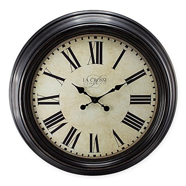 La Crosse Technology Antiqued Wall Clock in Bronze