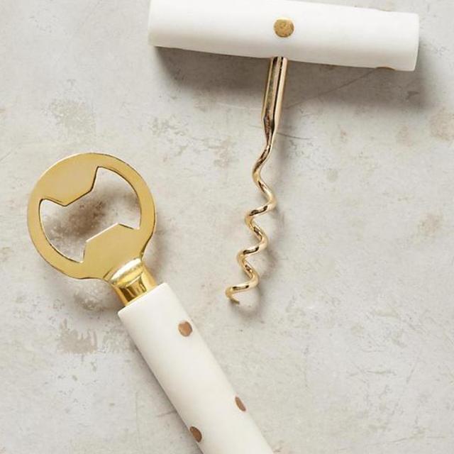 Brass-Dotted Barware