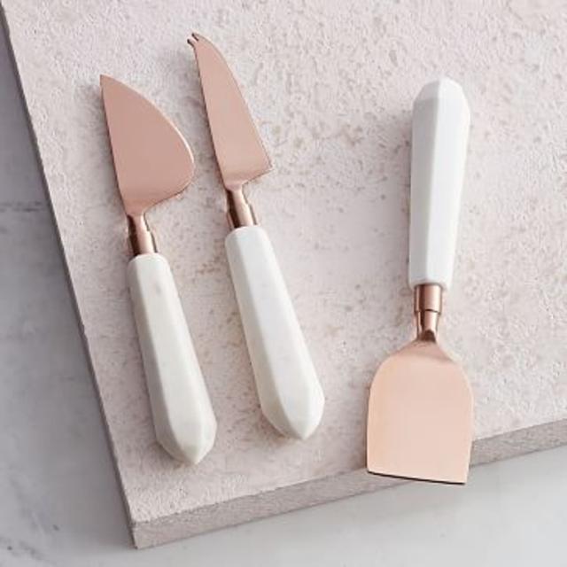 Copper + Marble Cheese Knives (Set of 3)