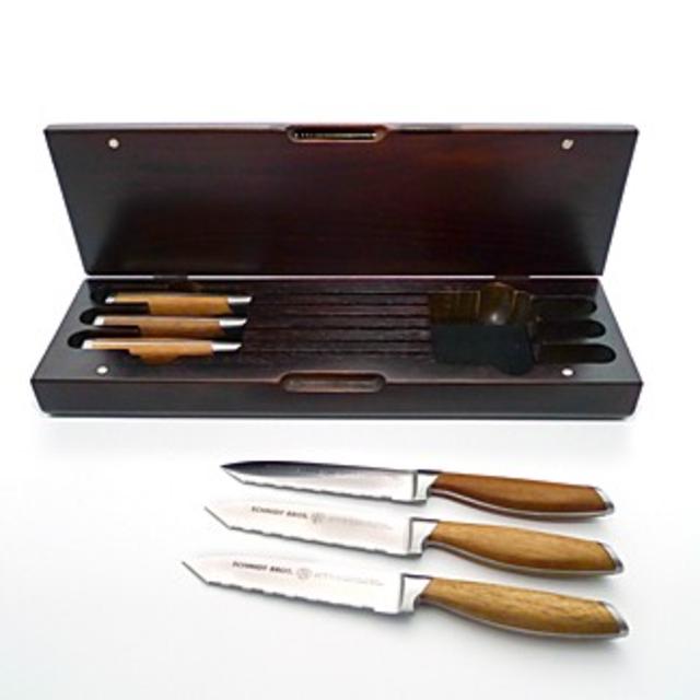 Schmidt Brothers Cutlery® Bonded Teak Series 6 Pc. Double Edge Steak Knife Set