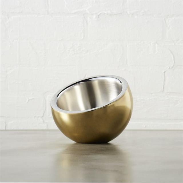 stainless steel gold mini snack bowl