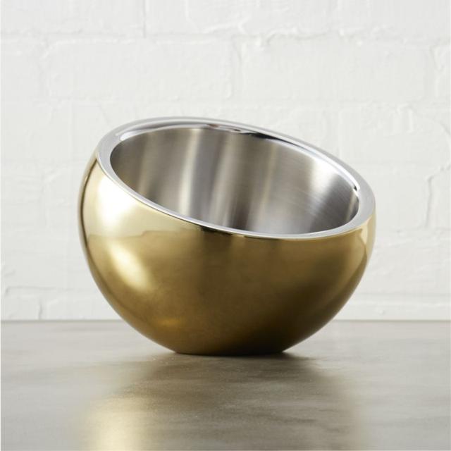 stainless steel gold snack bowl