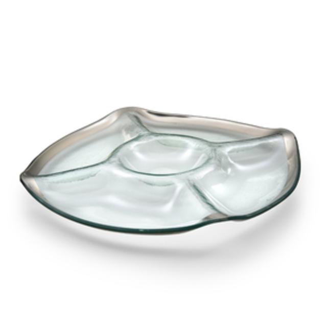 Annieglass Roman Antique Five-Section Chip and Dip