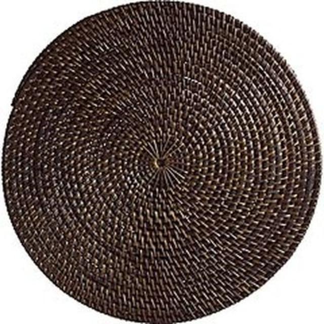 Dark Brown Round Rattan Placemat