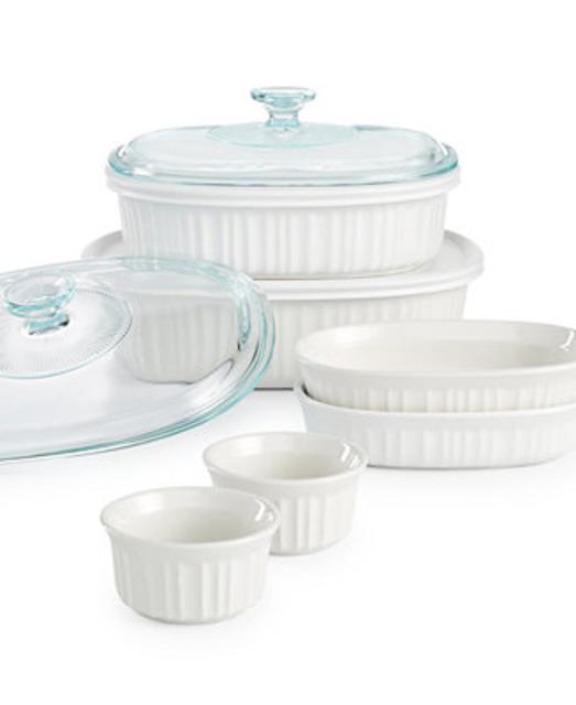 Corningware French White 10-Pc. Bakeware Set, Only at Macy's