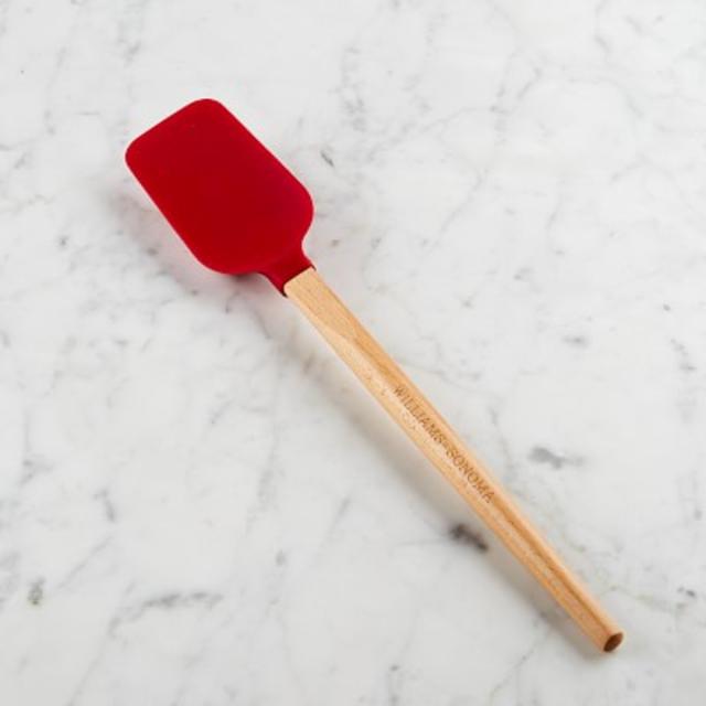 Williams Sonoma Silicone Spoonula with Classic Wood Handle, Red