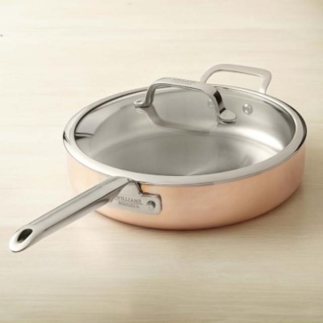 Williams Sonoma Professional Copper Sauté Pan, 4-Qt.