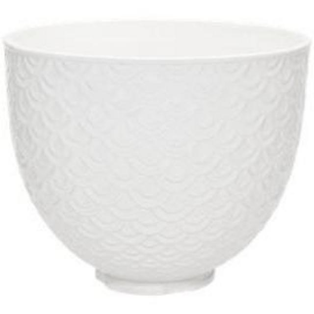 5 Quart White Mermaid Lace Ceramic Bowl