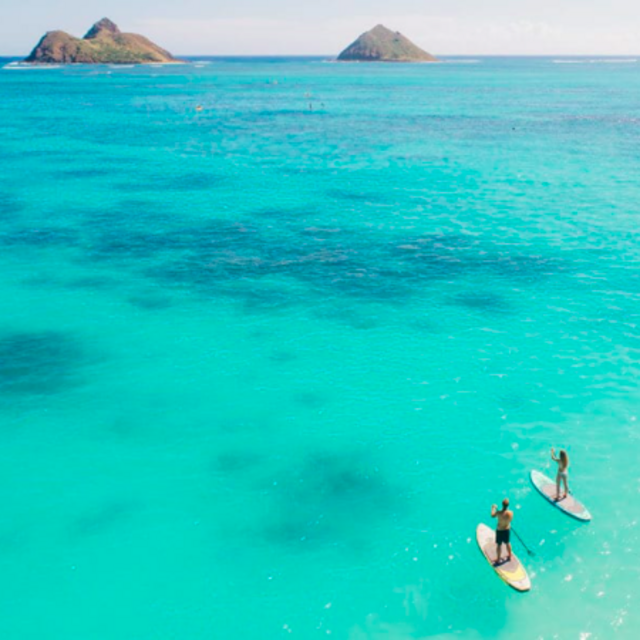 Paddle boarding in Oahu