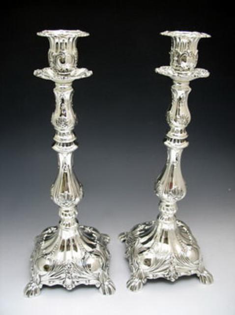 Silver Plated Candlestick Holders Gift ID#: LEG8582