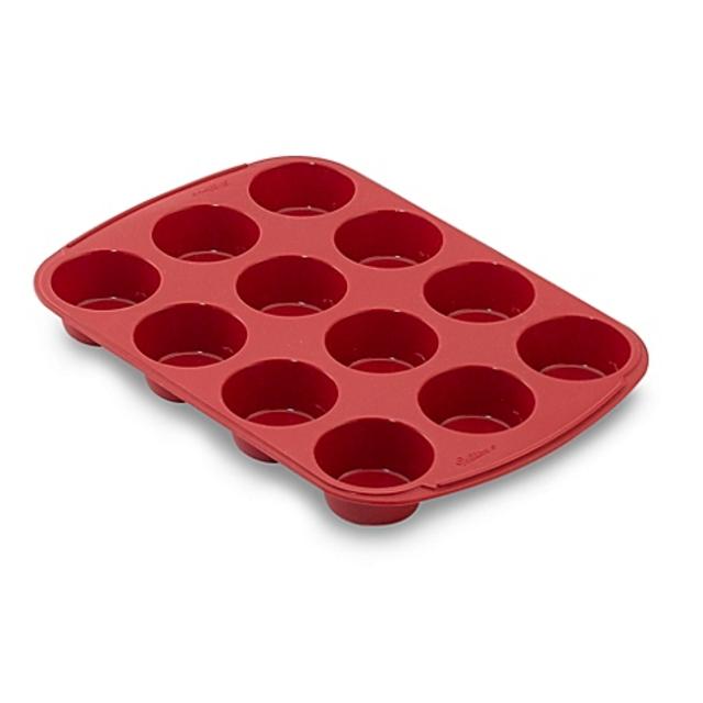 Wilton® Ultra-Flex™ Nonstick 12-Cup Silicone Muffin Pan in Red