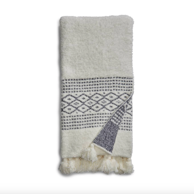 CozyChic® Luxe Casa Throw Blanket - Pearl/Pacific Blue