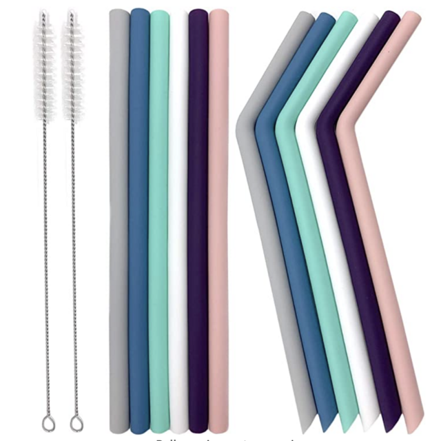 Senneny Set of 12 Silicone Drinking Straws for 30oz and 20oz