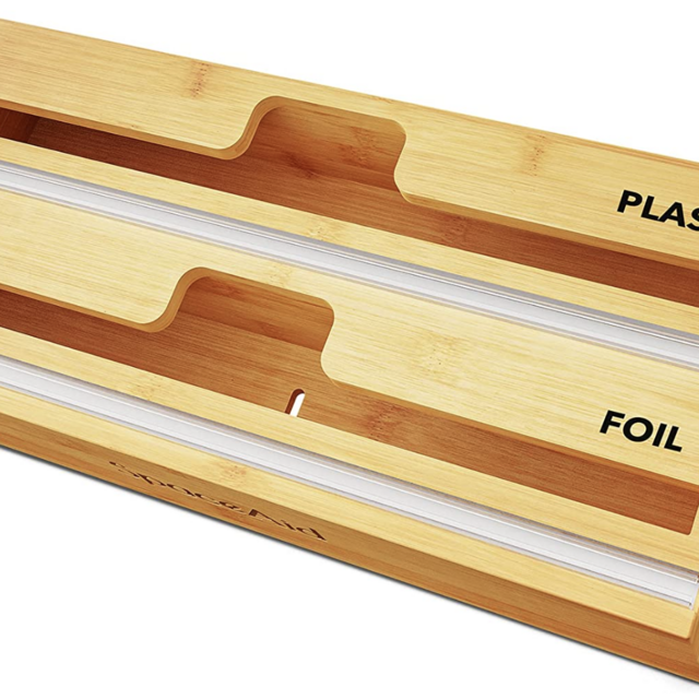 SpaceAid WrapNeat 2 in 1 Wrap Organizer with Cutter and Labels