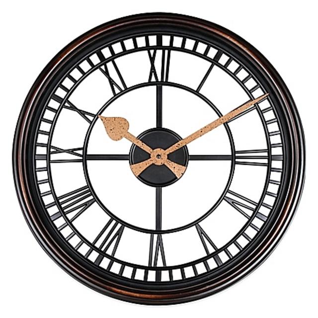 Roman Grill Wall Clock in Bronze