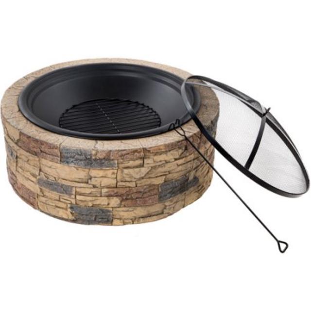 Sun Joe Fire Joe 35" Cast Stone Fire Pit – SJFP35-STN CLASSIC STONE